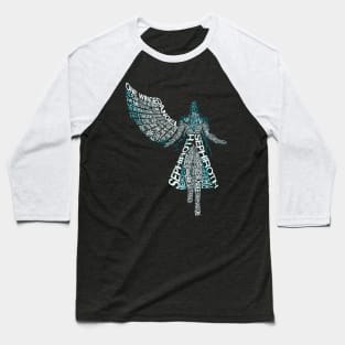 Typography One Winged Angel Baseball T-Shirt